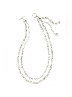 Kendra Scott Rhodium Silver Frankie Convertible Necklace NEW #2893